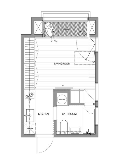 People Can’t Believe This Apartment Is Only 22 Square Meters (236 Sq. ft) After Seeing These Pics | Bored Panda 20m2 Apartment Plan, 22 M2 Apartment, 25m2 Apartment Plan, 20 Sqm Floor Plan, Japanese Micro Apartment, Micro Apartment Floor Plans, 20 Sqm Studio Apartment Design, 25 M2 Apartment, 25m2 Apartment