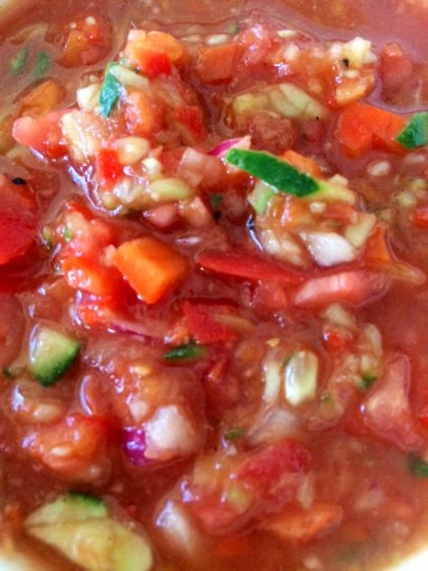 Ina Garten Gazpacho Recipe, Gaspacho Soup Recipe, Best Gazpacho Recipe, Cold Soups Gazpacho, Mexican Gazpacho Recipe, Spanish Gazpacho Recipe, Gazpacho Recipes, Gazpacho Soup Recipe, Summer Gazpacho