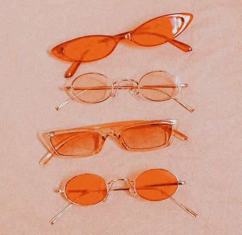 70s Glasses, Orange Sunglasses, Tinted Glasses, Peach Aesthetic, 70s Aesthetic, Orange Outfit, Orange Aesthetic, Red Aesthetic, Retro Sunglasses