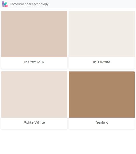 Malted Milk, Ibis White, Polite White, Yearling Tree Road, Paint Walls, Colour Pastel, Paint Trends, Painted Furniture Colors, Malted Milk, Bedrooms Decor, Painting Party, Paint Color Palettes