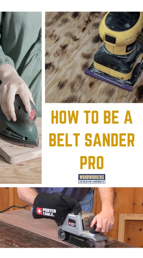 A belt sander is a powerful woodworking tool if you know how to use it correctly. In this video, master woodworker Bruce Kieffer gives you some of his belt sanding tips and explains how to avoid project disasters! Best Belt, Tools For Woodworking, Sanding Tips, Hand Sander, Electric Sander, Tool Holders, Tool Tips, Woodworking School, Box Joints