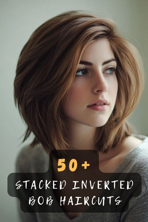 Add a sophisticated edge to your hairstyle with these 50 stacked inverted bob haircuts. Featuring sleek lines and layered textures, these bobs are ideal for anyone seeking a polished and modern look. Discover how to make this style your own. Click to explore these chic ideas! 💇‍♀️✨ #SophisticatedBobs #InvertedBob #StylishHaircuts #HairInspo #ElegantStyles #FashionableHair #BobTrends Long Inverted Bob With Layers Back View, Angled Bob Hairstyles For Thick Hair, Shaggy Inverted Bob Hairstyles, Inverted Bobs For Thick Hair, Choppy Inverted Bob Hairstyles, Inverted Bob Hairstyles With Bangs, Stacked A Line Bob, Long Inverted Bob With Layers, Stacked Inverted Bob Haircuts