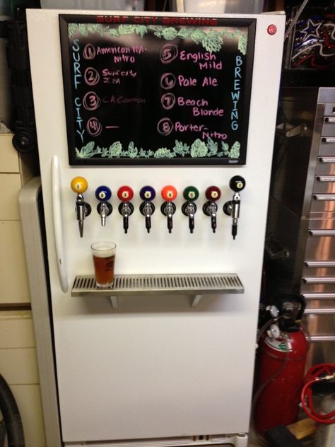 Upright Keezer, 8 taps, 11 kegs - Home Brew Forums Kegerator Diy, Beer Brewing Equipment, Home Brewing Equipment, Brewing Recipes, Beer Fridge, Home Brewery, Home Brew, Home Brewing Beer, Brewing Equipment