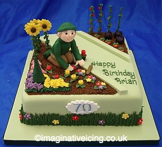 Gardener Birthday Cake « Imaginative Icing 70th Birthday Cake For Men, Allotment Cake, Vegetable Garden Cake, Garden Theme Cake, Garden Birthday Cake, 70th Birthday Cake, 80 Birthday Cake, Dad Birthday Cakes, Farm Cake