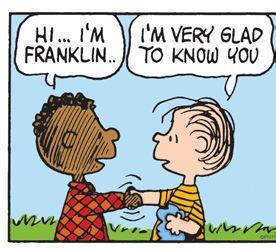 Franklin Armstrong: How two friends changed America's most beloved comic strip and broke barriers at the same time - Milwaukee Times Weekly Newspaper Franklin Peanuts, Friends Change, Peanuts Comic Strip, Peanuts Cartoon, Peanuts Characters, Snoopy Quotes, Snoop Dog, American Children, Snoopy Love