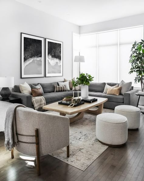 69 Fabulous Gray Living Room Designs To Inspire You Wood Coffee Table Grey Couch, Cream White And Gray Living Room, Farmhouse Living Room With Grey Flooring, Neutral Living Room Cushions, Black Metal Living Room Decor, Rugs In Grey Living Room, Cream Grey And Gold Living Room, Contemporary Living Room Black And White, The Best Rugs