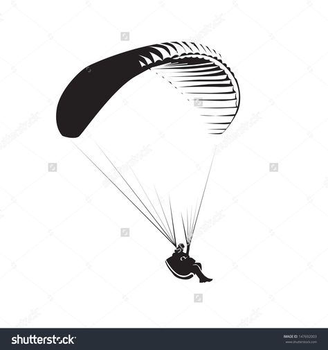 Paragliding Tattoo, Paragliding Photography, Silhouette Cameo Crafts, Dog Coloring Page, Skull Tattoo Design, Tattoo Illustration, Family Tattoos, Skull Tattoos, Skydiving