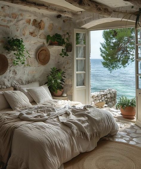 Italian Villa Bedroom, Italian House Interior, Mediterranean Room, Mediterranean Bedroom, Summer Room Decor, Italian Bedroom, Italy House, Dream Life House, Bedroom Aesthetic