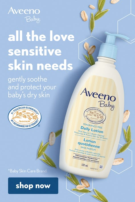 Lotion Advertisement, Baby Ads, Skin Care Products Design, Photography Lighting Setup, Aveeno Baby, Beauty Video Ideas, Colloidal Oatmeal, Graphic Design Ads, Baby Lotion