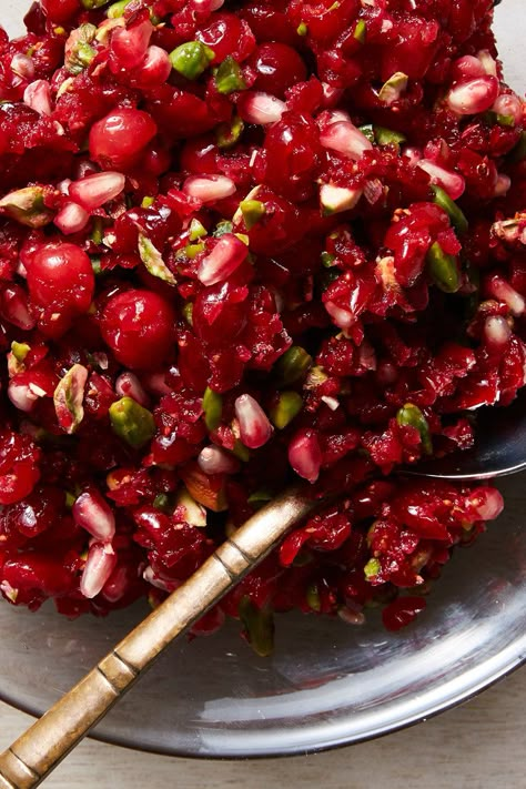 Cranberry Pomegranate Relish, Pomegranate Relish Recipe, Cranberry Gingerbread, Pomegranate Pistachio, Nyt Recipes, Honey Pistachio, Cranberry Sauce Thanksgiving, Cranberry Pomegranate, Cranberry Thanksgiving