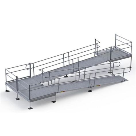 Get the guaranteed lowest price on EZ-Access Pathway modular wheelchair ramps. These modular, all-aluminum ramp kits are for home and commercial use. ADA compliant. Disabled Ramps, Ada Ramp, Ramp Ideas, Platform Steps, Outdoor Ramp, Accessible House, Ramp Stairs, Portable Wheelchair Ramp, Portable Wheelchair