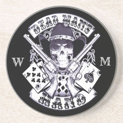 Aces And Eights, Biker Denim, Monogram Coasters, Denim Vests, Christmas Cards, Playing Cards, Free Design, Coasters, Cowboy