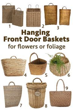 Flower Front Door, Fall Hanging Door Basket, Front Door Baskets With Flowers Diy, Hanging Front Door Basket, Hanging Baskets Front Door, Hanging Flower Baskets Front Door, Fall Baskets For Front Door, Front Porch Hanging Baskets Ideas, Front Door Decor Plants