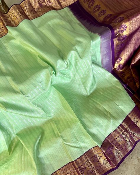 Please follow us in insta https://www.instagram.com/aravindadesignstudio/ For Orders: WhatsApp at (+91)7330901365/(+1)8586035605 or send an email at Aravindadesignstudio@gmail.com Green And Purple Combination, Golden Blouse Designs, Purple Combination, Golden Blouse, Pista Green, New Saree Blouse Designs, Purple Saree, Ladies Blouse Designs, Ladies Blouse