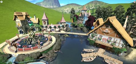 Planet Coaster Fairytale, Planet Coaster Layout, Planet Coaster Building Ideas, Planet Coaster Entrance, Planet Coaster Inspiration, Planet Coaster Ideas, Fantasy Entrance, Planet Ideas, Game Architecture