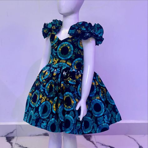 Ankara beauty 😍😍 Available in sizes 3 and 4 for immediate pick up. Cane be made in other prints. #ballgown #ankarakids #kidsankara #kidsstyle #kidsfashion #childrensfashion Ankara Style For Baby Girl, Ankara Dress For Girl Child, Ankara Style For Children, Children's Ankara Dress Styles, Kids Ankara Styles Children, Ankara Dress Styles For Kids, Ankara Style For Kids, Children Dress Styles, African Dresses For Kids Daughters