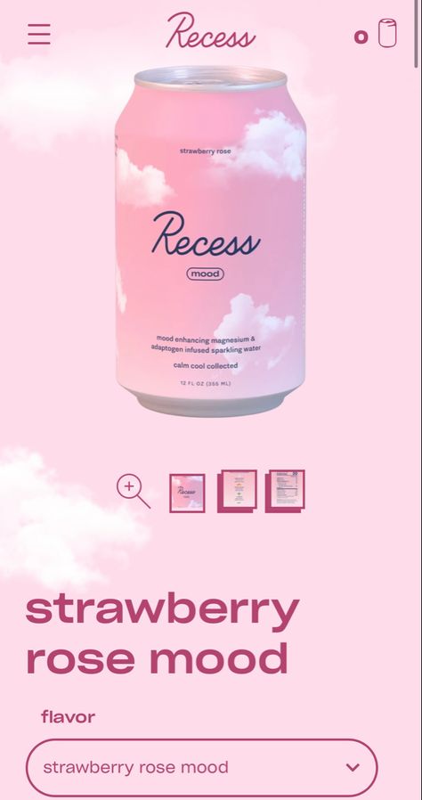 Recess Strawberry Rose Mood Drink Cute Drink Packaging, Recess Drink, Drinks Graphic Design, Drink Packaging Ideas, Pink Label Design, Pink Packaging Design, Bottle Graphic Design, Drink Package Design, Drink Graphic Design