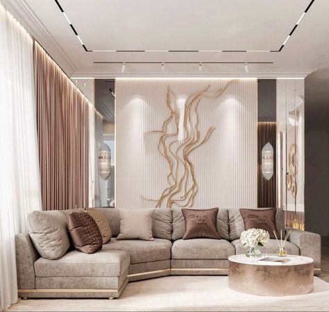 Fancy Living Rooms, Partition Designs, Living Room Wall Designs, Sitting Room Design, Classy Living Room, Corner Sofa Design, Living Room Essentials, Luxury Living Room Design, Beige And Blue