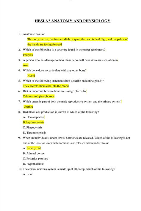 Hesi anatomy and physiology exam questions and answers Hesi Exam Study Guides, Hesi A2 Study Guide, Hesi Exam, Hesi A2, Ulnar Nerve, Nursing Student Tips, Student Tips, Exam Study, Face Forward