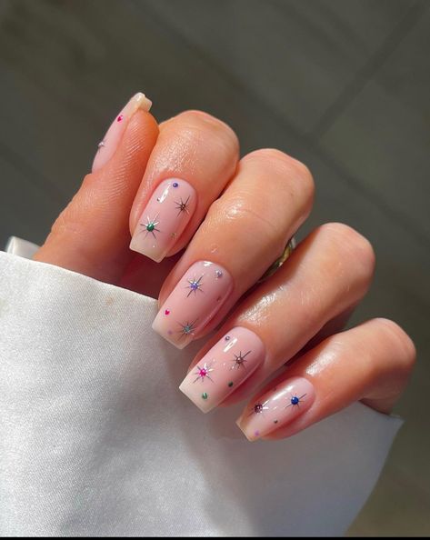 French Nail Designs Spring Square, Trendy Short Nails, Concert Nails, Star Nail Designs, Star Nail, January Nails, Elegant Nail, Elegant Nail Designs, Nagel Tips