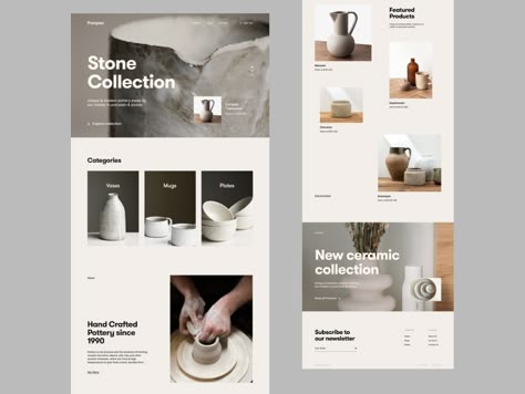 Pottery E-Commerce Website Design | Home Page by Alex on Dribbble 블로그 디자인, E Commerce Website Design, Fashion Website Design, Freelance Website, Unique Web Design, Furniture Website, Freelance Web Design, Professional Website Design, E Commerce Website