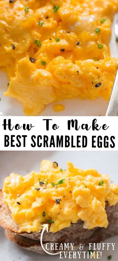 Spinach And Eggs Breakfast, Easy Scrambled Eggs, Cheesy Scrambled Eggs, Best Scrambled Eggs, The Egg Diet, Scrambled Eggs With Cheese, Creamy Scrambled Eggs, Easy Egg Recipes, Fluffy Scrambled Eggs