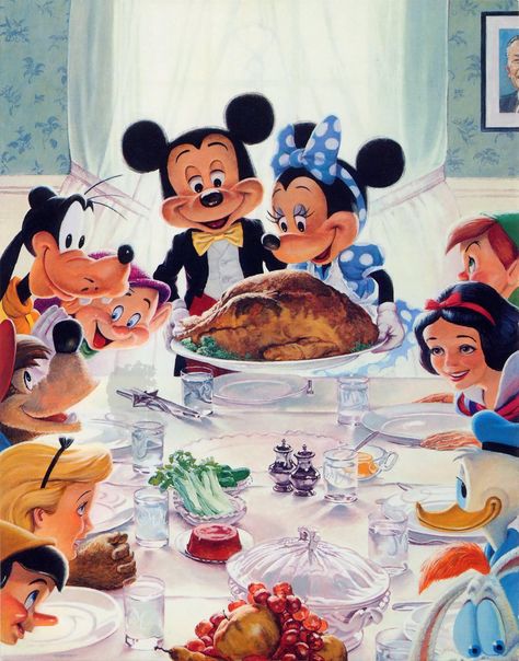 Disney take on the famous Norman Rockwell painting "Freedom From Want" (1943) Norman Rockwell Thanksgiving, Disney Thanksgiving, Thanksgiving Pictures, Animation Disney, Thanksgiving Wallpaper, Holiday Pics, Thanksgiving Art, Images Disney, Retro Disney