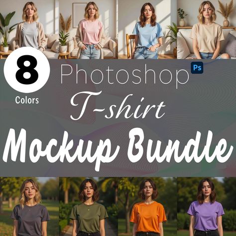 ◼︎ Looking for a Single T-Shirt Mockup from This Bundle? Check These Links! - Product 1 Photoshop Shirt Mockup Bella Canvas 3001 Gray T-Shirt Mockup, Woman, High-Res 300 DPI, JPG & PSD Files, Realistic Tee Template, Plain Mockup https://photoshopteemock.etsy.com/ca/listing/1867287727/photoshop-shirt-mockup-bella-canvas-3001 - Product 2 Photoshop Shirt Mockup, Bella Canvas 3001, Woman, Pink Shirt, 300 DPI, JPG & PSD Mockup, Women's Tee, Plain Pink T-Shirt https://photoshopteemock.etsy.com/ca/listing/1853093580/photoshop-shirt-mockup-bella-canvas-3001 - Product 3 Photoshop Shirt Mockup, Bella Canvas 3001, Women's, White, 300 DPI, JPG & PSD, Realistic Mockup Template, Easy Design Mock-up https://photoshopteemock.etsy.com/ca/listing/1869670347/photoshop-shirt-mockup-bella-canvas-3001 - Product Clothing Templates, Tee Mockup, Mockup Photoshop, Easy Video, Purple T Shirts, Plain Tees, T Shirt Mockup, Tshirt Mockup, Social Media Business