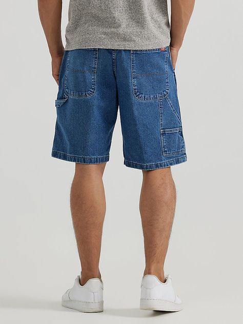 TAKING PRACTICALITY TO A NEW LEVELSome shorts may look the part, but you can't always count on them when the going gets tough. Made of a comfortable cotton blend, Wrangler® Five Star Premium carpenter shorts combine comfort and durability to provide a reliable solution for work, play, or both. Our men's carpenter shorts carry the well-known Five Star branding and detailing you know and trust, including a unique U-shape construction that fits around you for increased comfort where you need it most. These denim carpenter shorts sit at the natural waistline and feature a relaxed fit as well as a side pocket and hammer loop to keep your essentials within reach. Nothing beats Wrangler® comfort when it comes to finding a great pair of carpenter shorts. Star Branding, When The Going Gets Tough, Carpenter Shorts, Wrangler Shorts, Five Star, Men's Shorts, The Well, 5 Star, Mens Shorts