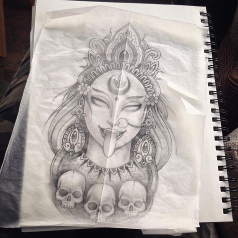 Maha Kali Tattoo, Maa Kali Tattoo, Goddess Kali Tattoo, Buddhist Symbol Tattoos, Arte Ganesha, Kali Tattoo, Hindu Tattoos, Shiva Tattoo Design, Maa Kali