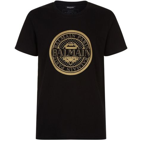 Balmain Coin Logo T-Shirt ($250) ❤ liked on Polyvore featuring men's fashion, men's clothing, men's shirts and men's t-shirts Balmain T Shirt, Coin Logo, Mens Cotton Shorts, Balmain Men, Balmain Paris, Mens Cotton T Shirts, Cotton Shirts For Men, Cotton Shirts, Mens Shirt