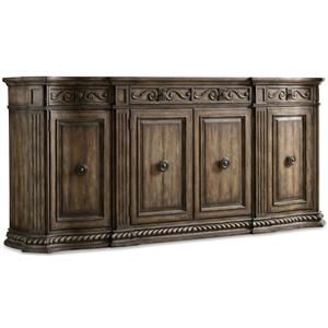 Hooker Furniture Rhapsody 96-Inch Credenza - 5070-85002 Living Room Credenza, Hooker Furniture Living Room, Dining Room Cabinet, Living Room Furnishings, Credenza Sideboard, Living Room Cabinets, Wood Sideboard, Hooker Furniture, Sideboard Buffet