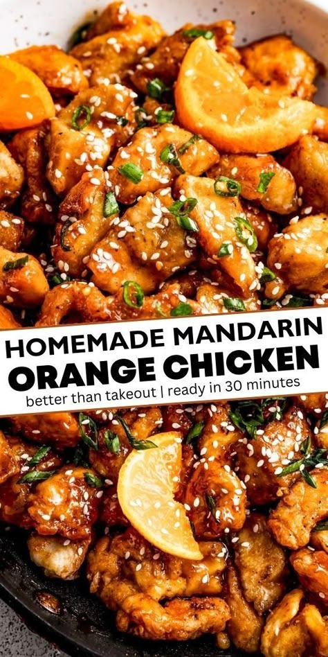 Recipes With Mandarin Oranges, Mandarin Orange Chicken, Mandarine Recipes, Quick Delicious Dinner, Wok Recipes, Homemade Chinese Food, Homemade Chinese, Chinese Foods, Recipes Chinese