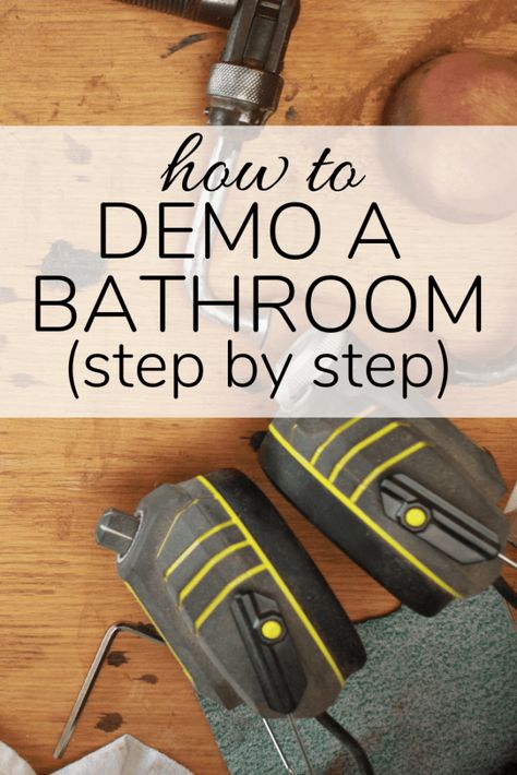 Step by step tips for how to demo a bathroom. Learn how to remove everything from a bathroom to prepare for a major renovation #renovation #demo #demolish #diy How To Demo A Bathroom, Bathroom Demolition Diy, How To Renovate A Bathroom, Diy Showers, Subfloor Repair, Bathroom Demo, Dyi Bathroom, Renovation Diy, Shower Installation