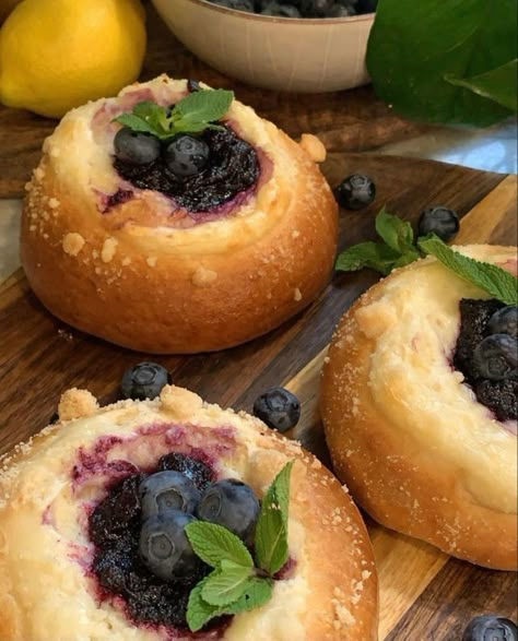 Danishes Recipe, Cottagecore Baking, Cottagecore Recipes, Cottagecore Food, Blueberry Jam, Fun Baking Recipes, Warm Milk, Food Obsession, Cafe Food