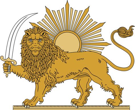 The Lion and Sun (Persian: شیر و خورشید‎, Shir o Khorshid) is one of the main emblems of Iran, and formerly was an element in Iran's national flag. The motif, which illustrates ancient and modern Iranian traditions, became a popular symbol in Iran in the 12th century.[1] The lion and sun symbol is based largely on astronomical and astrological configurations: the ancient sign of the sun in the house of Leo... Lion and Sun - Wikipedia Lion And Sun Tattoo, Sun Tattoo Meaning, Lion And Sun, Ancient Lion, Van Gogh Prints, Iran Flag, Persian Tattoo, Pahlavi Dynasty, Iran Pictures