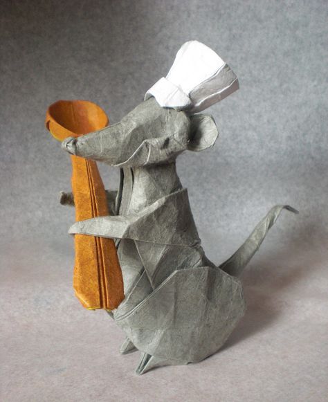 Chef Rat | by mrmicawer Rat From Ratatouille, Origami Rat, Remy The Rat, Origami Gifts, Origami Diagrams, Origami Models, Indie Drawings, Paper Animals, Dark Art Illustrations