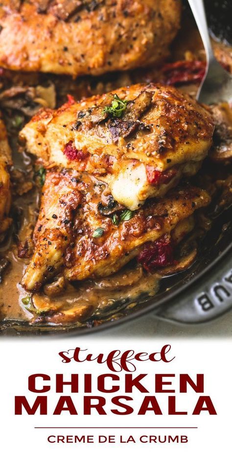 Stuffed Chicken Marsala, Chicken 101, Chicken Lombardy Recipes, Chicken Marsala Recipe, Marsala Recipe, Olive Garden Recipes, Marsala Chicken Recipes, Savory Bites, Chicken Marsala