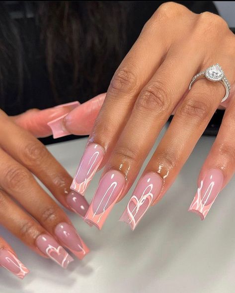 Valentine Nail, Acrylic Toe Nails, Art 2024, Girly Acrylic Nails, Cute Acrylic Nail Designs, Pink French, Blush Nails, Unique Acrylic Nails, Acrylic Nails Coffin Short