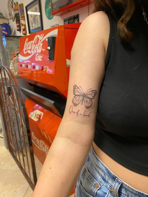 Word Tattoos With Butterflies, 11:11 Butterfly Tattoo, Quote And Butterfly Tattoo, Butterfly And Name Tattoo, Butterfly With Words Tattoo, Butterfly Date Tattoo, Butterfly With Name Tattoo, Butterfly Tattoo With Quote, Butterfly Tattoo With Name