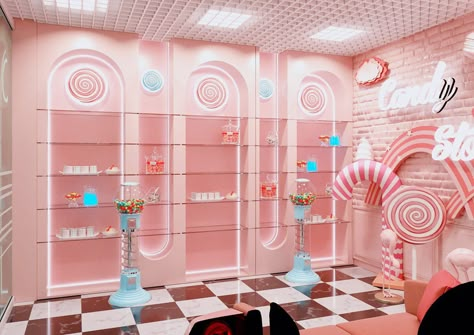 1 new message Candy Shop Plan Architecture, Candy Store Interior, Modern Candy Shop, Candy Shop Ideas Design, Candy Room Decor, Candy Shop Interior, Candy Shop Design, Candy Shop Aesthetic, Barbie Hotel