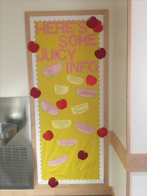 Strawberry Bulletin Board Ideas, Fruit Bulletin Board Ideas, Fruit Door Decs, Lemon Bulletin Board Ideas, Fruit Theme Classroom, Fruit Classroom Theme, Fruit Bulletin Board, Lemon Bulletin Board, Fruit Classroom