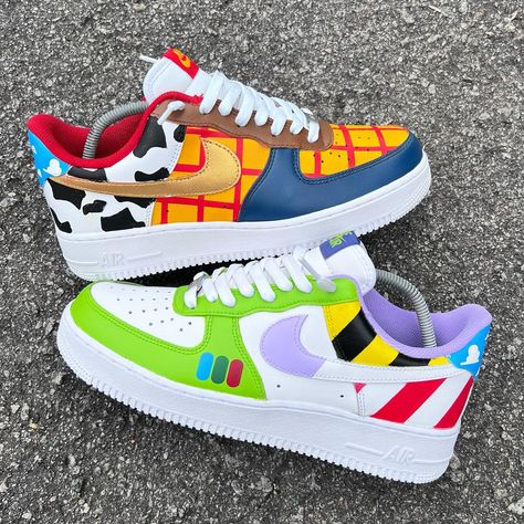 Toy Story Air Force 1 Custom Check more at https://danielcustoms.com/product/toy-story-air-force-1-custom-15/ Toy Story Nike Air Force 1, Toy Story Air Force 1, Custom Air Force 1 Cartoon Characters, Custom Shoes Ideas, Pop Art Shoes, Customized Air Force 1, Toy Story Shoes, Custom Shoes Design, Shoe Painting Ideas