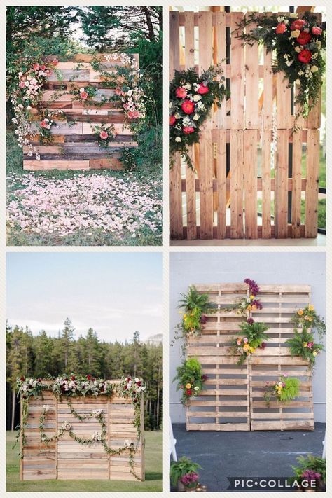 Pallet back drop Fiesta Bridal Shower, Pallet Wedding, Gratis Printables, Booth Backdrops, Bridal Shower Backdrop, Bridal Shower Photos, Baby Blessing, Rustic Bridal, Bridal Shower Rustic