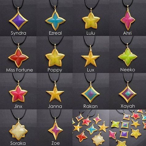 Guardian Tattoo, Gem Necklaces, Cute Pendants, Xayah And Rakan, Star Guardian, Natural Pigments, Crystal Resin, Gem Necklace, Lol League Of Legends