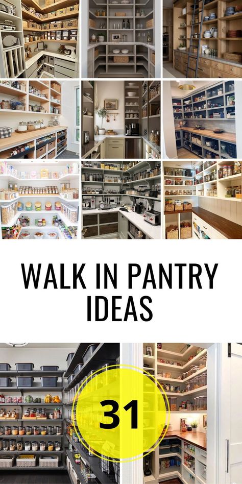 Pantry With Open Shelves, Walk In Pantry Makeover Diy, Large Pantry Organization Ideas, Small Walk In Pantry Organization, How To Organize Pantry Shelves, Rustic Pantry Ideas, Pantry Organization Ideas Walk In, Pantry Shelves Ideas, Pantry Ideas Walk In