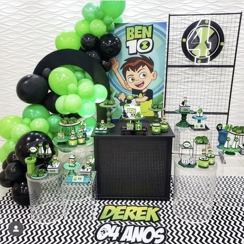 Ben 10 Party Ideas, Ben 10 Birthday Party, Ben 10 Party, Ben 10 Birthday, 10 Birthday Cake, Ben Ten, Tenth Birthday, 5th Birthday Party Ideas, Space Birthday Party