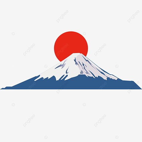 Mount Fuji Tattoo Simple, Fuji Mountain Tattoo, Mount Fuji Drawing, Fuji Mountain Illustration, Mount Fuji Tattoo, Mount Fuji Illustration, Fuji Illustration, Moutain Tattoos, Gunung Fuji