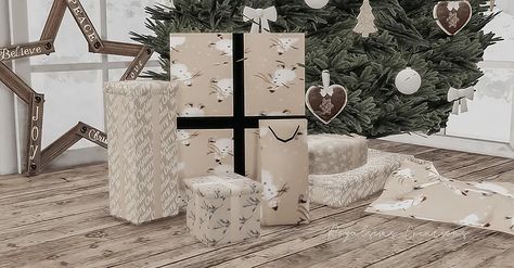 Advent Calendar 2020 - Christmas Gift- And Wrapping paper Recolor Sims 4 Gifts Cc, Sims 4 Christmas Cc, Sims Memes, Mini Gift Bags, Cc Clothes, Calendar Day, Wrapping Paper Rolls, Sims Freeplay, Sims 4 Cc Furniture