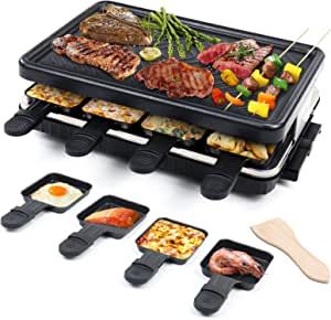 Fajiabao Raclette Table Grill Smokeless Korean BBQ Grill Electric Indoor with 8 Non-Stick Barbecue Cheese Melt Pans Temperature Control & Dishwasher Safe 1300W Fathers Day Parrilla Interior, Cheese Melt, Table Grill, Korean Bbq Grill, Indoor Electric Grill, Raclette Cheese, Korean Grill, Grill Machine, Grill Sandwich